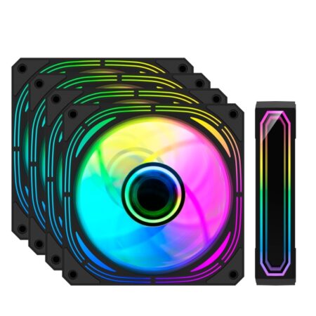 Coolbox Infinity Pro Kit 4 Ventiladores ARGB Negro