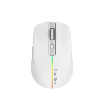 Coolbox W01 Ratón Gaming Inalámbrico RGB Blanco