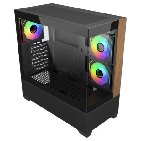 Cooler Master Elite 690 Wood Caja PC Gamer Madera Negra