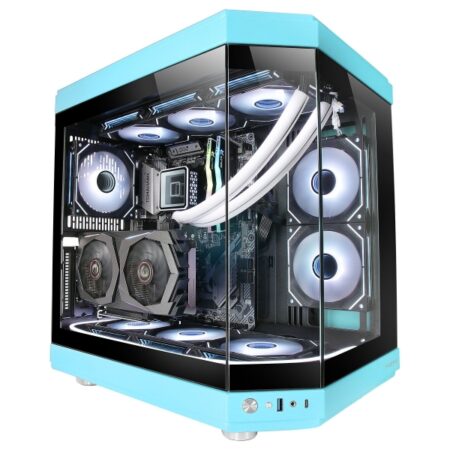 Mars Gaming MC-3T Caja Premium Azul Triple Cristal