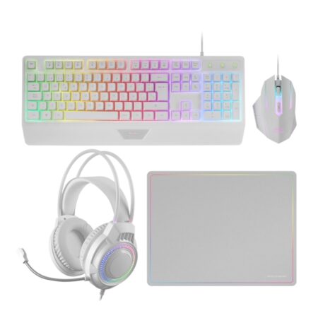 Mars Gaming MCP124PRO Combo 4en1 Blanco ES Teclado y Auriculares